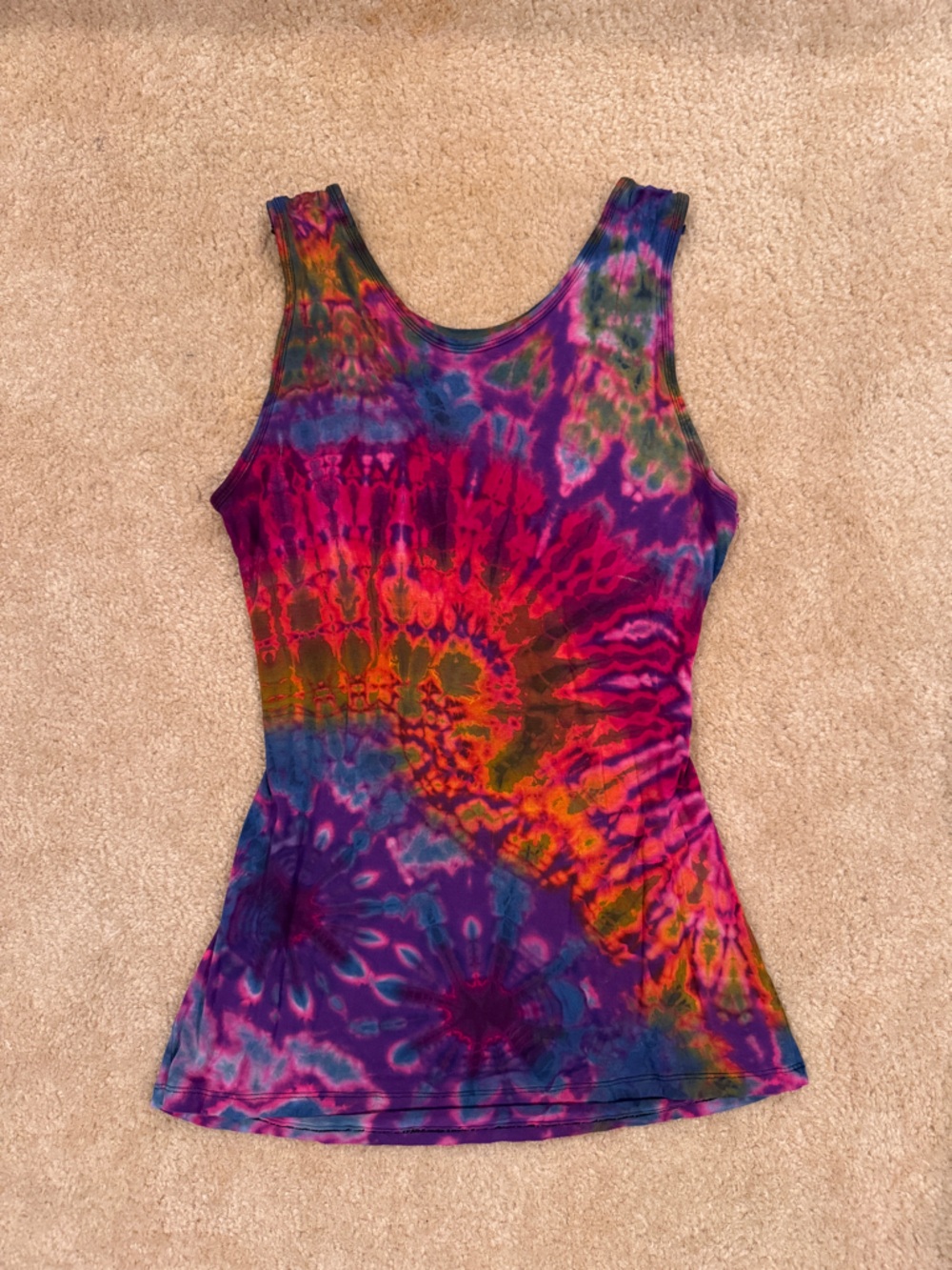 Tie-Dye Scoop Neck Tank Top - Multicolor